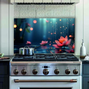 Personalized GlassTempered Glass Stove Backsplash, Kitchen Backsplash Tile, Chopping Board, Noodle Board, Kitchen Decor, Stove Back Cover,