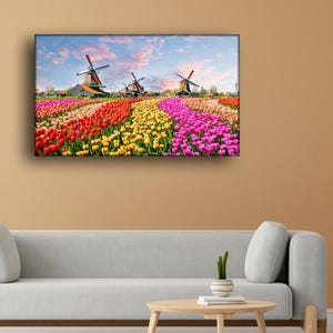 Tempered Glass Wall Art, Extra Large Wall Decor, Living Room Home Decor, Flowers Glass Painting, Decor for Bedroom, Housewarming Gift