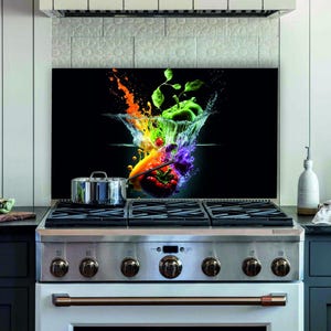 Personalized GlassTempered Glass Stove Backsplash, Kitchen Backsplash Tile, Chopping Board, Noodle Board, Kitchen Decor, Stove Back Cover,