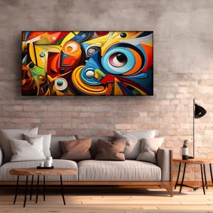 Art mural en verre trempé, très grande décoration murale, décoration de salon, peinture sur verre, décoration de chambre à coucher, cadeau de pendaison de crémaillère