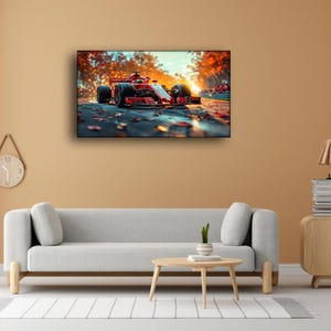 Art mural en verre trempé, très grande décoration murale, décoration de salon, peinture sur verre F1, décoration de chambre à coucher, cadeau de pendaison de crémaillère