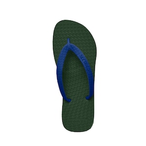 Forest Green Flip Flops Non plastic, natural rubber flip flops, hand made in the UK by WorzlFootwear image 5