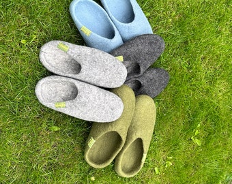 Unisex woolen felt indoor slippers made in Nepal from New Zealand wool - WorzlFootwear