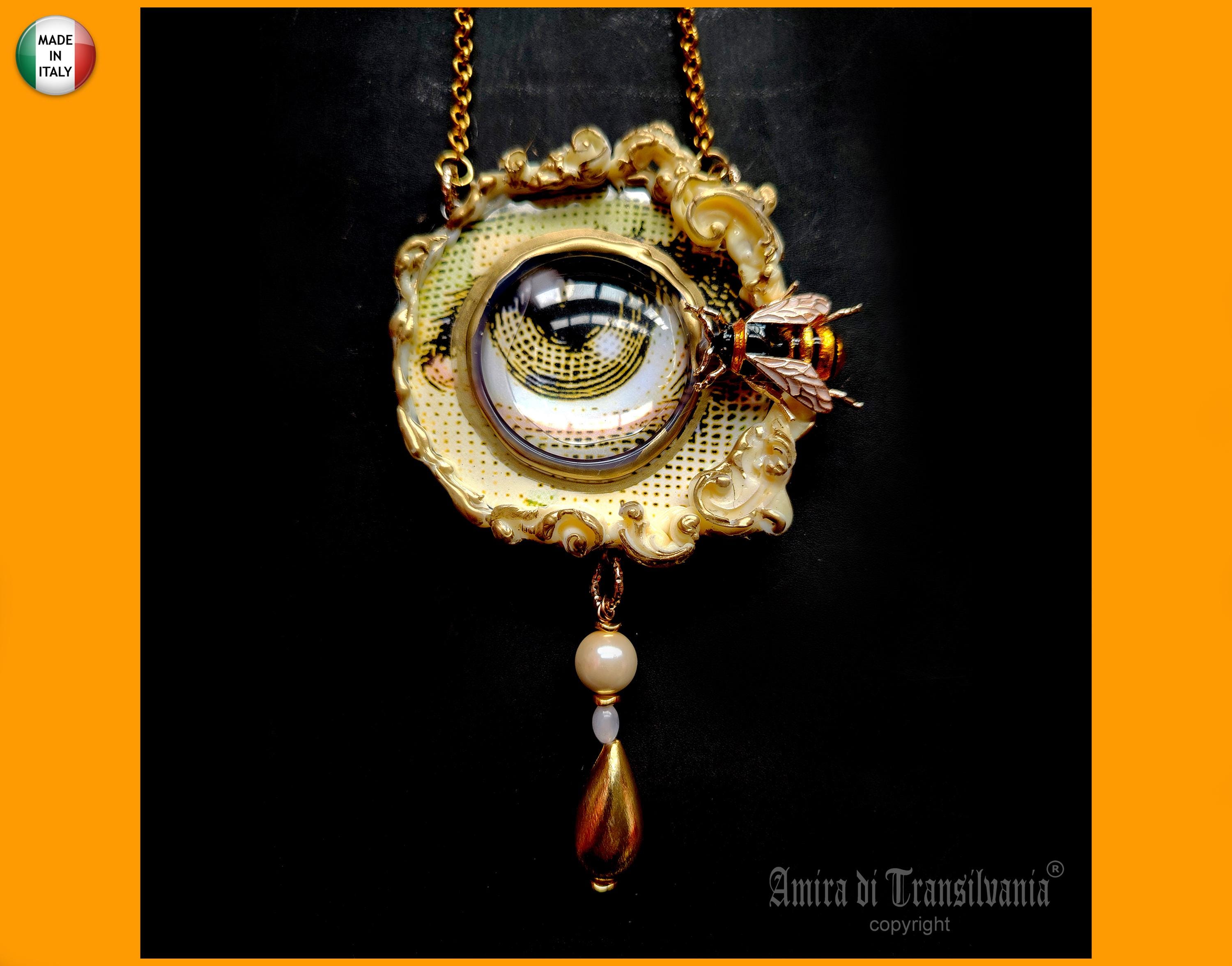 女王蜂ネックレス、高級ジュエリー スイートアイフラワー、ゴールド