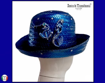 Sombrero de marinero, elegante sombrero de mujer fascinador, Kentucky Derby Royal Ascot, tocado para boda fiesta de té sirena sirena