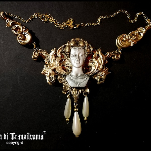 Collier Art déco, pendentif Art nouveau, collier de bijoux Liberty, bijoux baroques en perle, tour de cou de luxe de style vintage