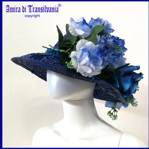 Fascinator Hat, Woman Straw Hat Elegant Flowers, Kentucky Derby Royal Ascot, Ladies Headpiece Wedding Summer Tea Party