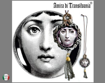 Pendentif en argent, collier personnalisé, médaillon, pendentif art déco, breloque pour bijou portrait, diva hollywoodienne Lina Cavalieri