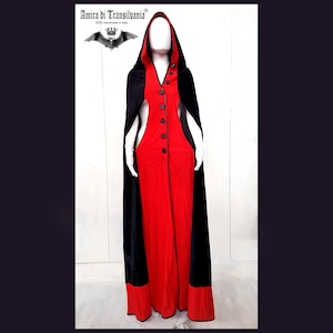 Red Cape, Vampire Cloak, Red Riding Hood, Cape with Hood Dracula Dress, Gothic Dress Luxury Clothes, Fashionable Clothing