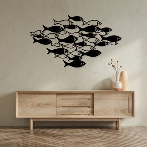 Pescado corte láser dxf svg Glowforge archivos pared arte pegatina vinly calcomanía silueta plantilla cnc corte enrutador vector digital descarga instantánea
