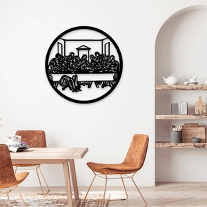 Last Supper Jesus Christian laser cut dxf svg glowforge files wall sticker silhouette template cnc cutting router digital instant download