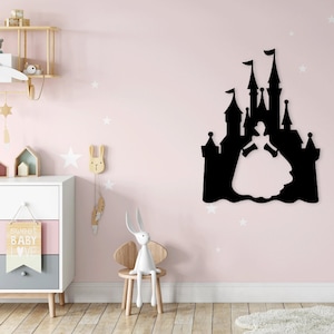Princess Castle laser cut dxf svg glowforge files wall sticker decal silhouette template cnc cutting router digital vector instant download