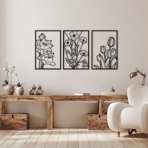 Tulpen Blumen Laser geschnitten Dxf Glühlampe Dateien Wandaufkleber Silhouette Vorlage Cnc Fräser digitaler Vektor sofortiger Download