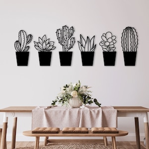Cactus plante du désert découpé au laser dxf svg glowforge fichiers sticker mural silhouette modèle CNC découpe routeur vecteur numérique téléchargement immédiat