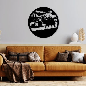 Deer laser cut dxf svg glowforge files wall art sticker vinly decal silhouette template cnc cutting router digital vector instant download