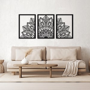 Mandala Lotus laserowo wycinane pliki dxf svg glowforge naklejka ścienna vinly sylwetka szablon cnc cięcie router cyfrowy wektor natychmiastowe pobieranie