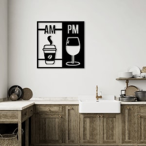 Kaffee Wein Laser geschnitten Dxf Glühlampe Dateien Wand Aufkleber Vinyl Aufkleber Silhouette Vorlage CNC Schneidefräser Fräser digital sofort download