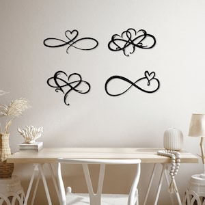 Infinite Heart Love lasergesneden dxf svg glowforge bestanden muur kunst sticker vinyl sticker silhouet sjabloon cnc-snijden router digitale download