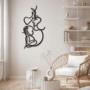 Familie zwangere baby lasergesneden dxf svg glowforge bestanden muur kunst sticker vinyl sticker silhouet sjabloon cnc-snijden router instant download