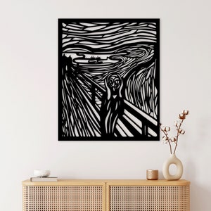 The Screme Laser geschnitten Dxf Glühlampe Dateien Wandaufkleber Vinyl Aufkleber Silhouette Vorlage CNC Schneidefräser digitaler Vektor sofortiger Download
