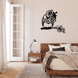 Nachteule Laser geschnitten Dxf Glühlampe Dateien Wandaufkleber Vinyl Aufkleber Silhouette Vorlage CNC Schneidefräser digitale Vektor-Sofortdownload