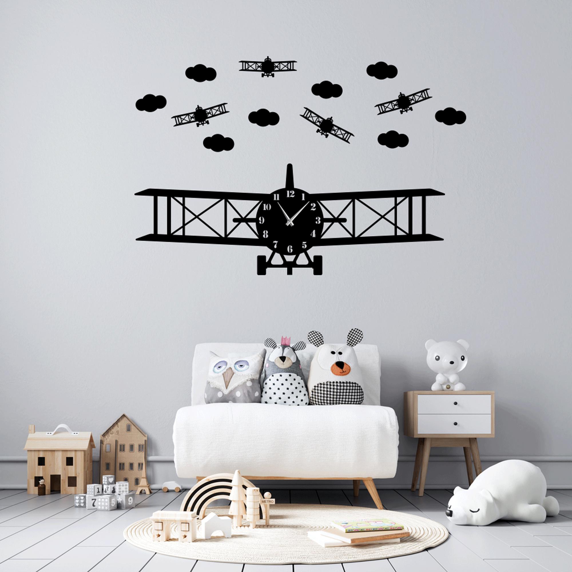 Horloge Murale DKD Home Decor Avion Métal Verre (141 x 20 x 46.5 cm