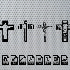 Jesus Cross Christian Laser Cut Dxf Svg Glowforge Files Wall Art ...