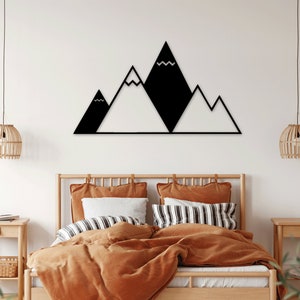 Mountain laser cut dxf svg glowforge files wall sticker vinly decal silhouette template cnc cutting router digital vector instant download
