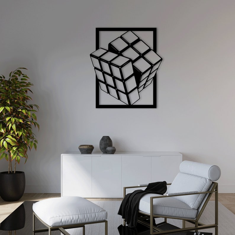 Rubik's Cube corte láser dxf svg Glowforge archivos pared arte pegatina ...