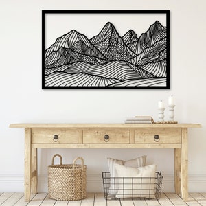 Berg Laser geschnitten Dxf Glühlampe Dateien Wandaufkleber Vinyl Aufkleber Silhouette Vorlage CNC Schneidefräser digitaler Vektor sofortiger Download