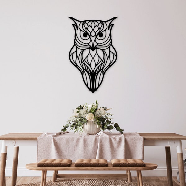 Night Owl laser cut dxf svg glowforge files wall sticker vinly decal silhouette template cnc cutting router digital vector instant download
