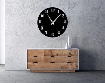 Archivo de corte SVG DXF de reloj de pared - Plantilla de reloj cortada a láser - Descarga digital para CNC, Glowforge, diseño de arte mural de madera y metal