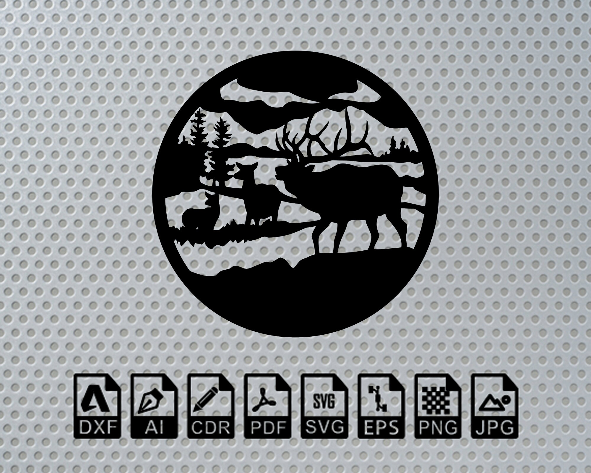 Deer Laser Cut Dxf Svg Glowforge Files Wall Art Sticker Vinly Decal ...