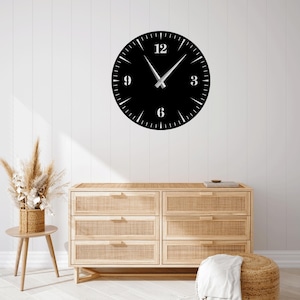 Wall Clock SVG DXF Cut File – Laser Cut Clock Template – Digital Download for CNC, Glowforge, Metal Wood Wall Art Design