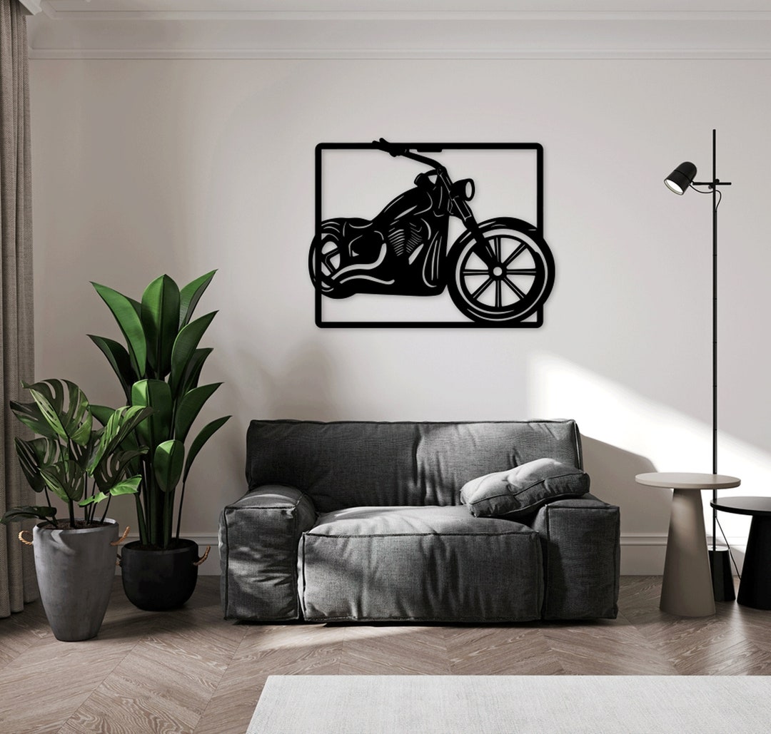 Chopper Cruiser Motorcycle Laser Cut Dxf Svg Glowforge Files Wall ...
