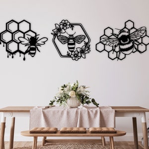 Biene Honig Laser geschnitten Dxf Glühlampen Kunst Aufkleber Vinyl Aufkleber Silhouette Vorlage CNC Schneidefräser Fräser Digital Sofort Download