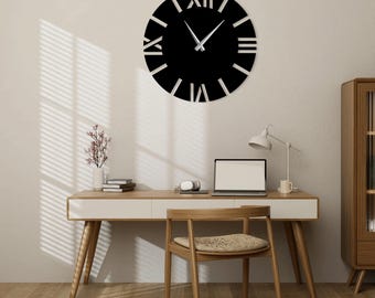 Archivo de corte SVG DXF de reloj de pared - Plantilla de reloj cortada a láser - Descarga digital para CNC, Glowforge y diseño de arte mural de madera y metal