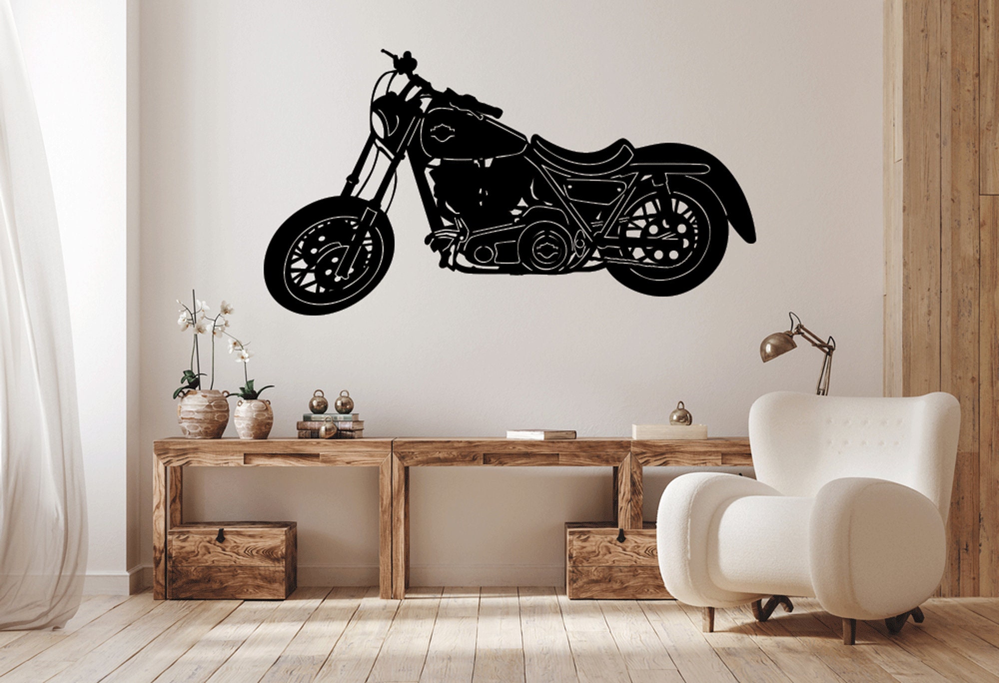 Chopper Motorcycle Laser Cut Dxf Svg Glowforge Files Wall Art Sticker ...