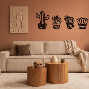 Cactus Desert Plant corte láser dxf svg Glowforge archivos pared pegatina silueta plantilla cnc corte router vector digital descarga instantánea
