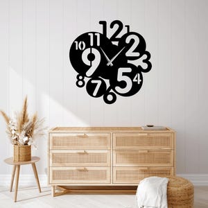 Wall Clock SVG DXF Cut File – Laser Cut Clock Template – Digital Download for CNC, Glowforge, Metal Wood Wall Art Design