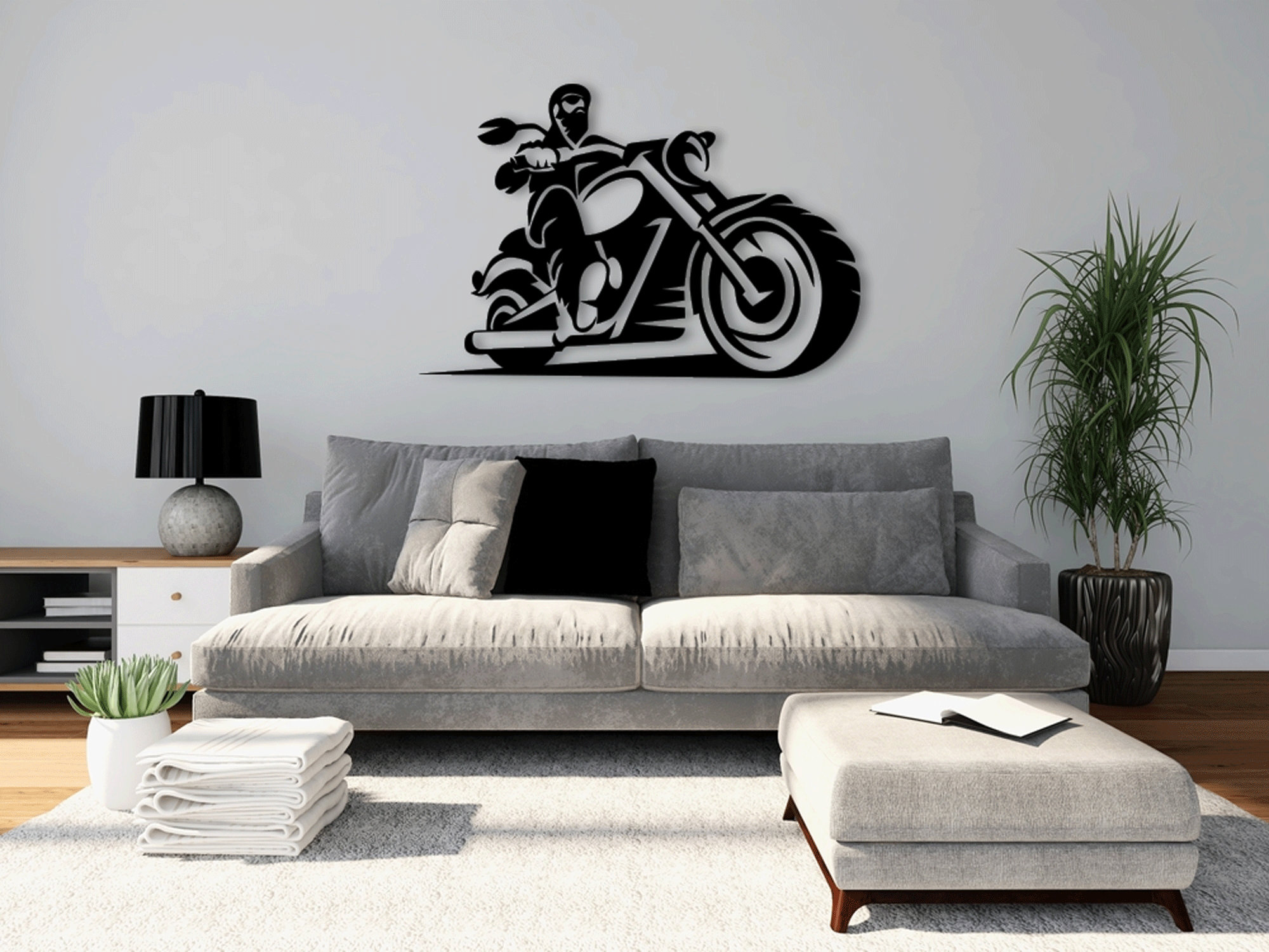 Chopper Motorcycle Laser Cut Dxf Svg Glowforge Files Wall Art Sticker ...