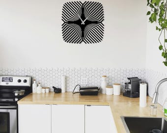 Archivo de corte SVG DXF de reloj de pared - Plantilla de reloj cortada a láser - Descarga digital para CNC, Glowforge y diseño de arte mural de madera y metal