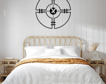 Archivo de corte SVG DXF de reloj de pared - Plantilla de reloj cortada a láser - Descarga digital para CNC, Glowforge y diseño de arte mural de madera y metal