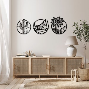 Cactus Palm Tree corte láser dxf svg Glowforge archivos pared pegatina silueta plantilla cnc corte router vector digital descarga instantánea