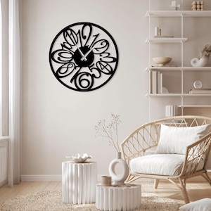 Wall Clock SVG DXF Cut File – Laser Cut Clock Template – Digital Download for CNC, Glowforge, Metal Wood Wall Art Design