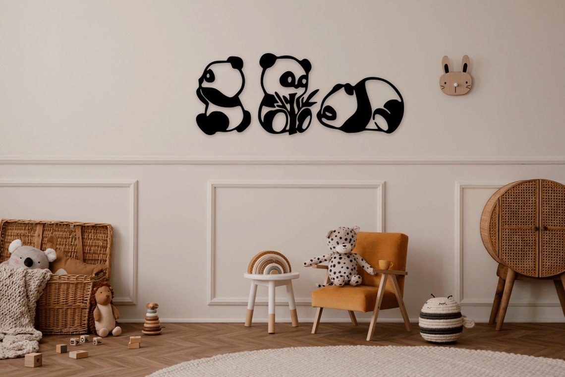 Giant Panda Bear Laser Cut Dxf Svg Glowforge Files Wall Art Sticker ...
