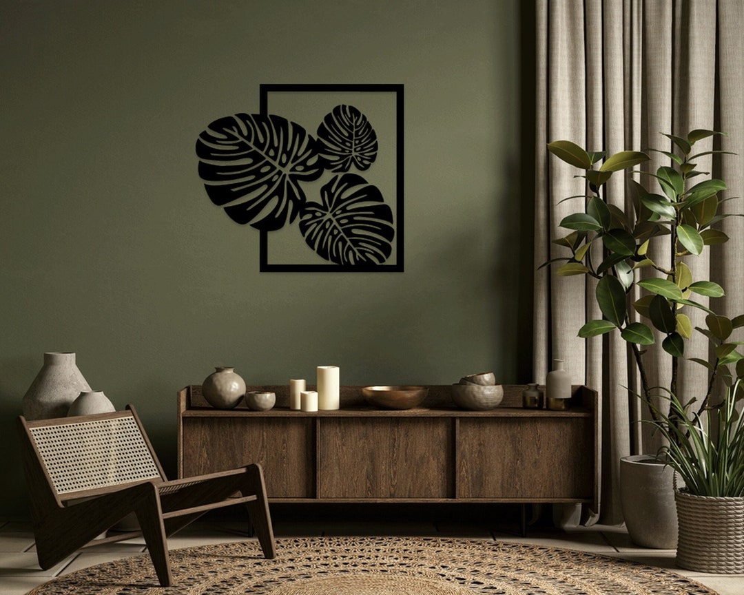 Monstere Leaf Plant Laser Cut Dxf Svg Glowforge Files Wall Art Sticker ...