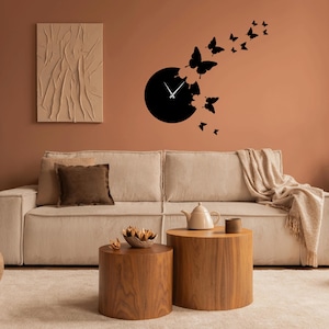 Butterfly Wall Clock SVG DXF Cut File – Laser Cut Clock Template – Digital Download for CNC, Glowforge, Metal Wood Wall Art Design