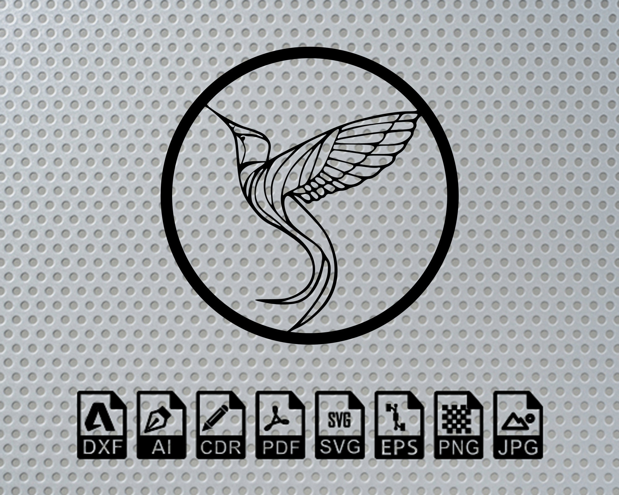 Hummingbird Bird Laser Cut Dxf Svg Glowforge Files Wall Art Sticker ...