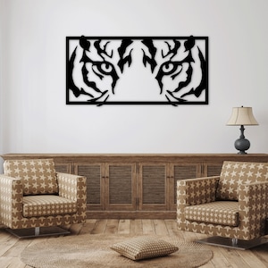 Tiger laser cut dxf svg glowforge files wall art sticker vinly decal silhouette template cnc cutting router digital vector instant download